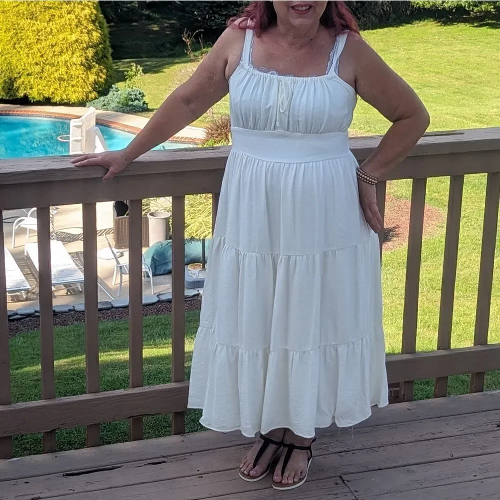 I.N.C. INTERNATIONAL CONCEPTSWomen's Tiered Tie-Neck Dress, Created for Macy's - Picture 3 of 5